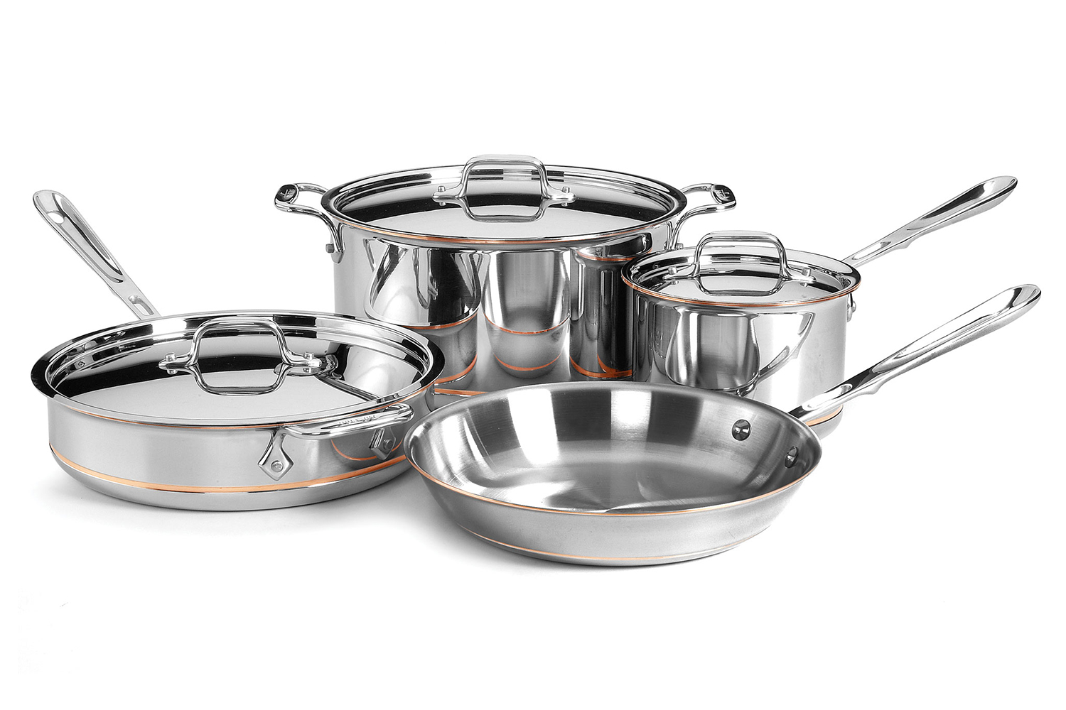 All-Clad Stainless Steel Copper Core 7-Piece Cookware Set