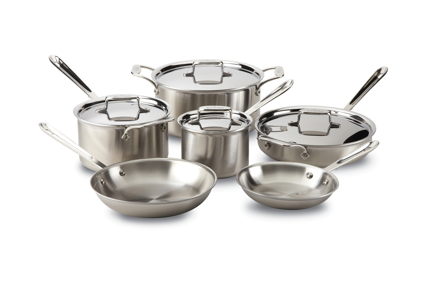 All-Clad D5 Stainless® Brushed 10 Piece Aluminum Cookware Set & Reviews