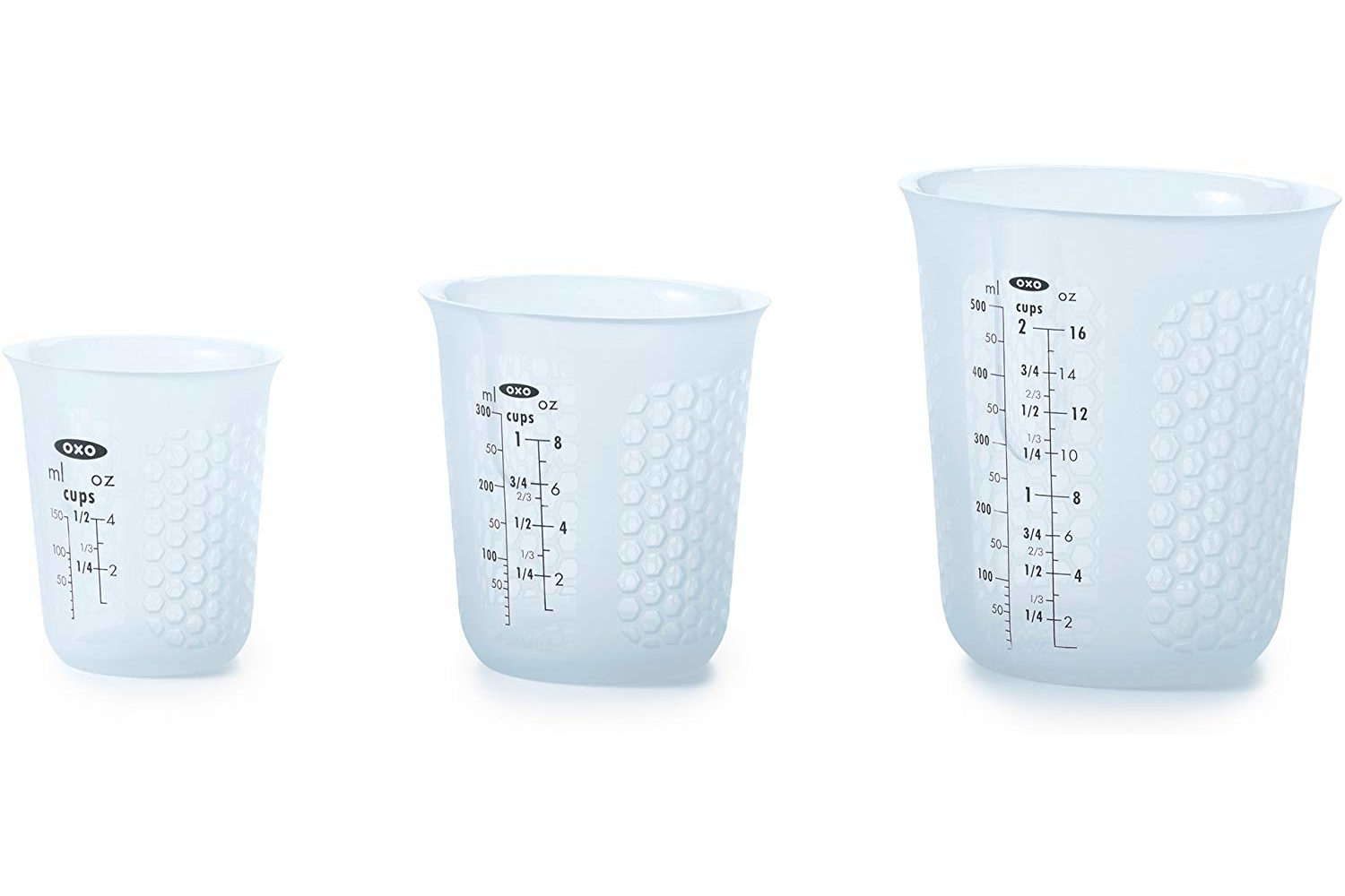 37. OXO Liquid Measuring Cups Stacking Silicone 5 Pieces 1, 2, 4, 6 & 8  Ounces