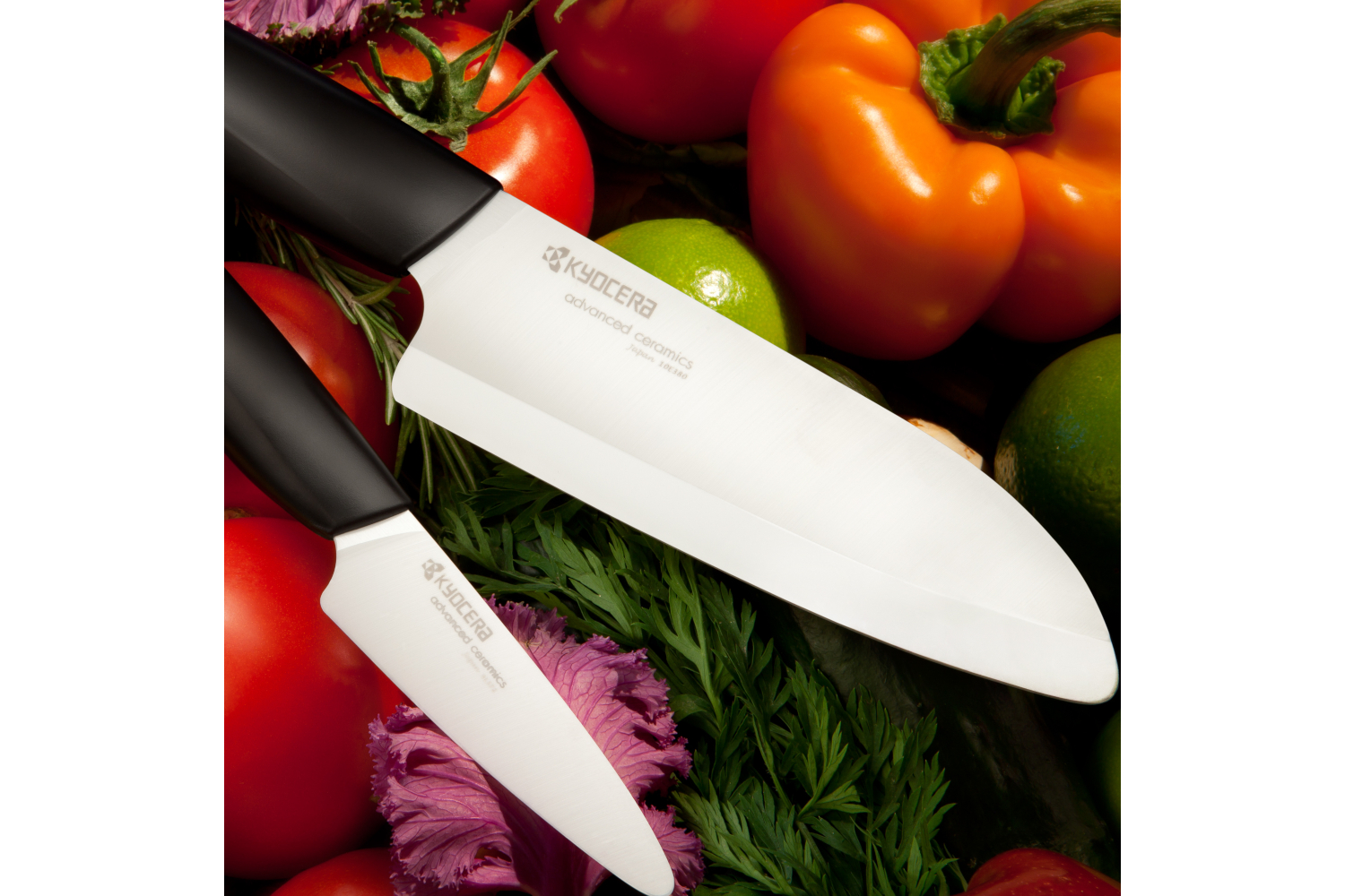 Kyocera Revolution Ceramic Knife Set: 3 Piece, Black