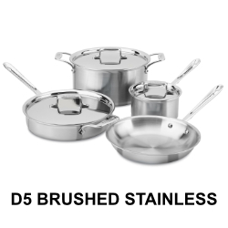 All-Clad D5 Brushed Stainless Steel 10 Piece Cookware Set with Free 4 Piece Lasagna Set