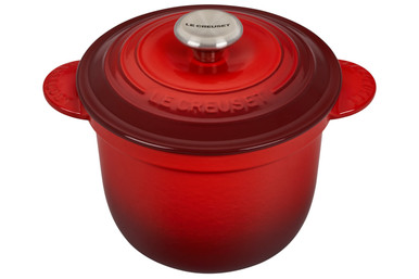 Le Creuset Enameled Cast Iron Rice Pot with Lid & Stoneware Insert, 2.25  qt., Cerise