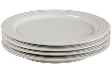 Le Creuset Stoneware Set of (4) 10.5 inch Dinner Plates - White