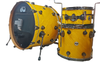 DW Collector's Series 3-Piece Shell Pack Twisted Yellow FinishPly - 13" Racktom, 14" FloorTom , and 22" Bass Drum