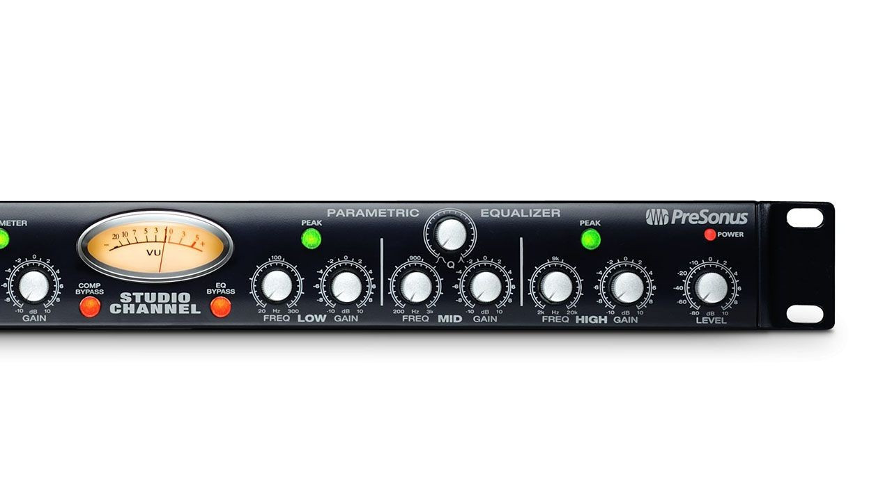 PreSonus Studio Channel Channel Strip with Class A Vacuum Tube  Preamplifier, Variable VCA Compressor, and 3-band Parametric EQ