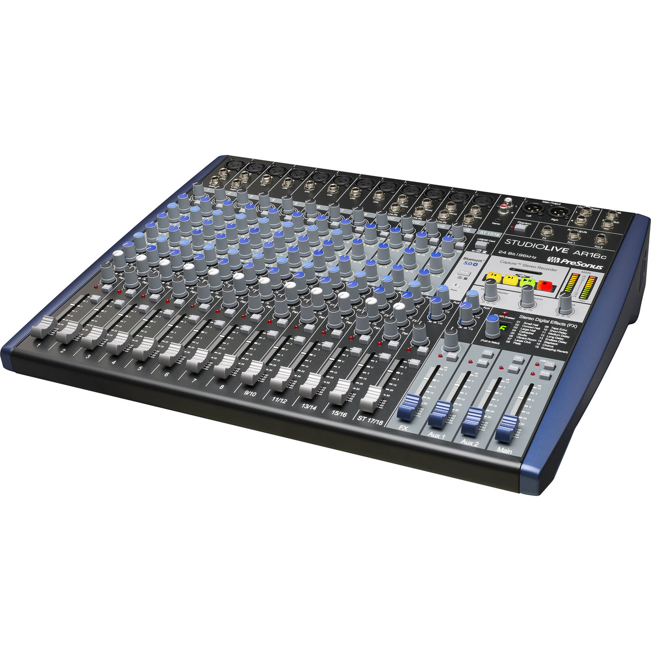 PreSonus StudioLive AR16c Mixer and Audio Interface with Effects 16-channel  Analog Mixer with 24-bit/96kHz 18-track Recorder, 3-band EQ, Built-in