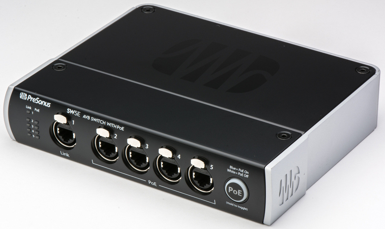 PreSonus SW5E 5port Audio Video Bridging Switch with PoE 5port Audio