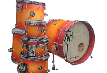 AkustikWorks-Custom Drum series -    7 piece Shell Pack Cherry SunBurst Finish, with 8",  10” and 12” RackToms, 14” and 16” FloorToms, 14" Snare And 22” BassDrum - (14” Floortom Can be used as a SNOM Snare/Tom)