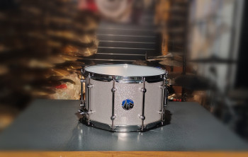 AkustikWorks-Custom Drum Series -  White Silver Sparkle Finish 8"x14" Snare