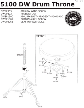 DW 5000 SERIES THRONE WITH OVERSIZED NUT