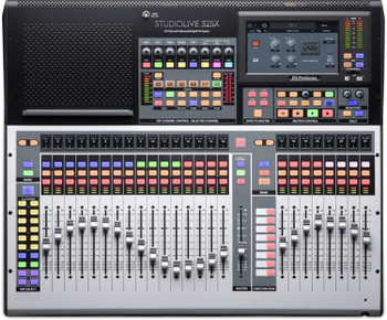 PreSonus StudioLive 32SX 32-channel Digital Mixer Compact 32-channel Digital Mixer with 32 Microphone Preamps, 25 Motorized Faders, 64-in/64-out USB Audio Interface, AVB Networking, FLEX DSP Engine, SD Card Recorder, DAW Control, and Software Suite