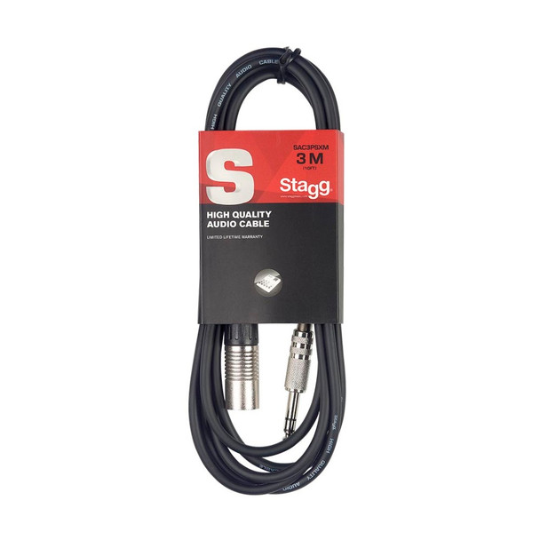 Stagg SAC3PXM DL 3m/10 ft Deluxe XLR Male to TRS Cable