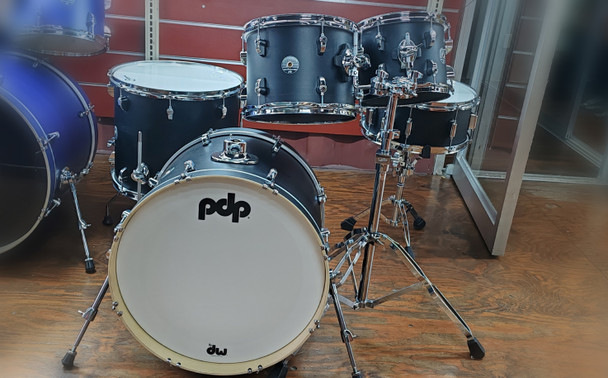 Pdp Spectrum Series  5-Piece Shell Pack Black Matte FinishPly - 10", 12" Racktom, 16" FloorTom ,  20" Bass Drum, and  14" Snare
