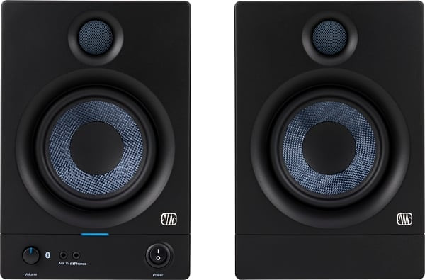 PreSonus Eris 5BT 5.25-inch Powered Bluetooth Studio Monitors - 2nd Generation 5.25" Powered Studio Monitor with Woven Composite Woofer, 1" Silk-dome Tweeter, 100W Class D Amplification, Tuning Controls and Bluetooth Connectivity (Pair)