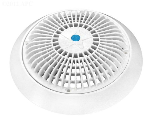 AquaStar 8" Round Star Sumpless Suction Outlet Cover, Ring & Frame  - White - A8R101