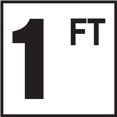 Pool 1 FT Depth Marker Non-Skid Ceramic Tile - 6 In x 6 In