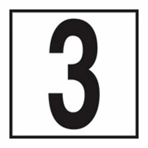 Pool Depth Marker - 3 - Vinyl Stick On 6 In x 6 In - Deck