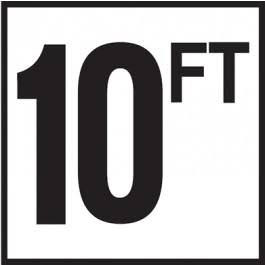 Pool 10 FT Depth Marker Non-Skid Ceramic Tile - 6 In x 6 In