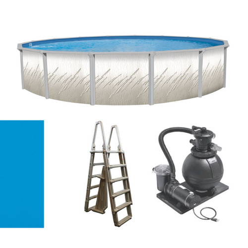 Whispering Springs 24' Round 52" Steel Swimming Pool Package