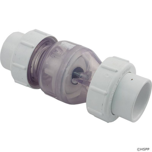 True Union Spring Check Valve Clear - 1.5 Inch Slip - 1/2 lb