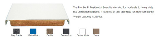 SR Smith 66-209-598S3 Diving Board, 8' Frontier III Diving Board Marine Blue