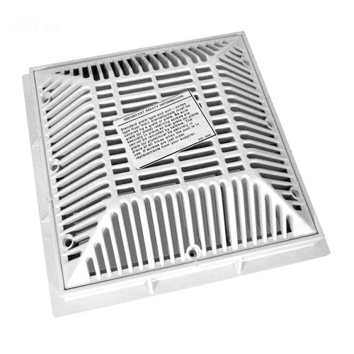 Waterway 640-4790V Drain Grate and Frame 9" x 9" - White