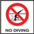 Pool No Diving Image Non-Skid Ceramic Tile - 6 In x 6 In