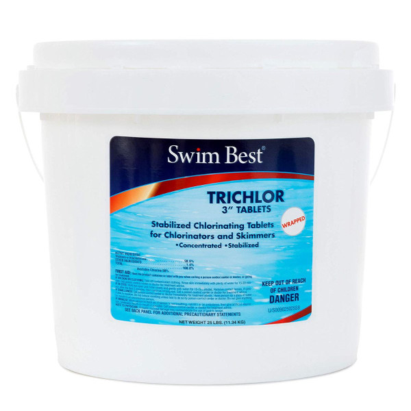 Swim Best 25 lbs Bucket 3" Swimming Pool Chlorine Tablets, Stabilized