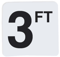 Pool 3 FT Depth Marker Vinyl Stick On 6 In x 6 In - Deck