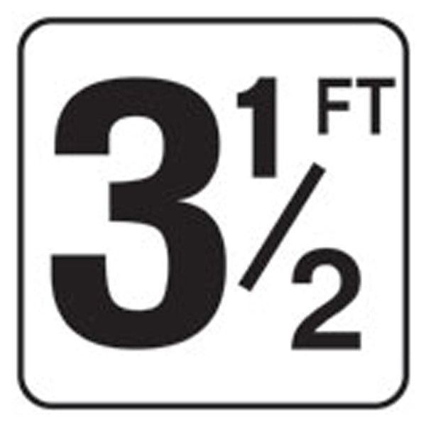 Pool 3 1/2 FT Depth Marker Vinyl Stick On 6 In x 6 In - Deck