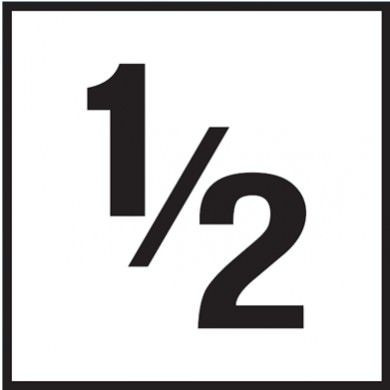 Pool Depth Marker - 1/2 - Non-Skid Ceramic Tile - 6 In x 6 In