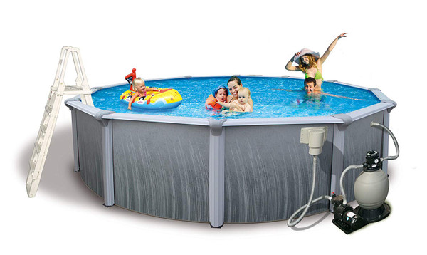 Martinique 18' Round 52" Deep 7-Inch Top Rail Swimming Pool Package