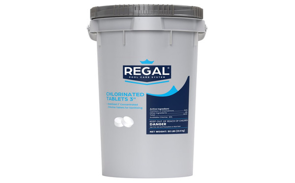 50 lb 3" Chlorinated Tablets Unwrapped Pail