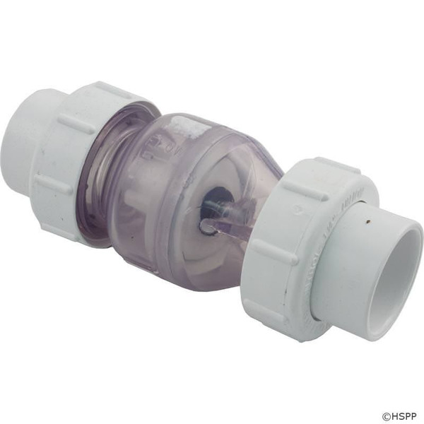 True Union Spring Check Valve Clear - 1.5 Inch Slip - 1/2 lb