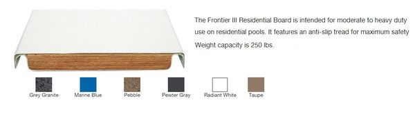 SR Smith 66-209-598S2 Diving Board, 8' Frontier III Diving Board Radiant White