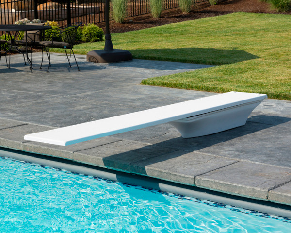 SR Smith 68-209-8402 Diving Board & Stand Combination, Flyte Deck II Diving Stand White in Color with 10' Frontier III Residential Board Radiant White