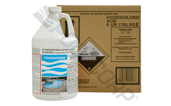 4 x 1 Gallon  Muriatic Acid 4 per Case