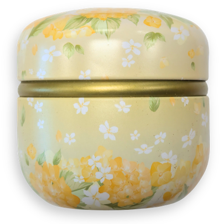 Yellow Metallic Tea Tin for Loose Leaf Tea and Tea Bags