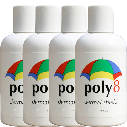 Poly8 Dermal Shield - 4 Pack of 175ml Bottles