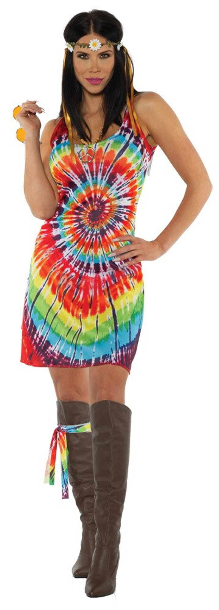 TIE DYE MINI DRESS ADULT XLARG - Halloween FX Props