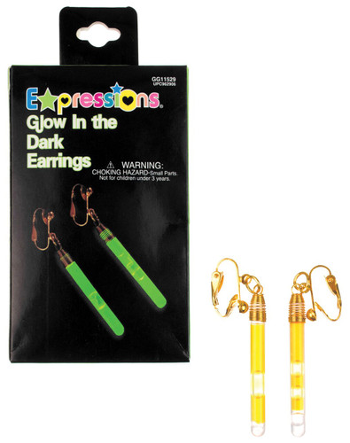 EARRINGS GLOW IN DARK GREEN