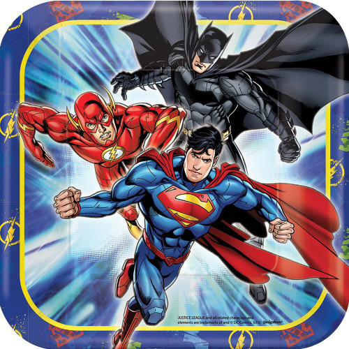 JUSTICE LEAGUE 7IN SQ PLATES