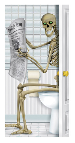 SKELETON RESTROOM DOOR COVER