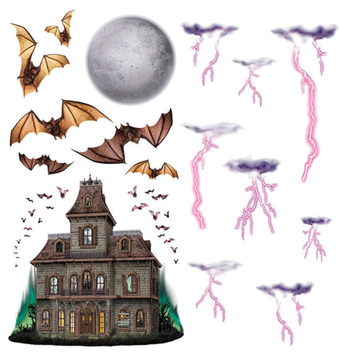 HAUNTED HOUSE NIGHT SKY PROPS