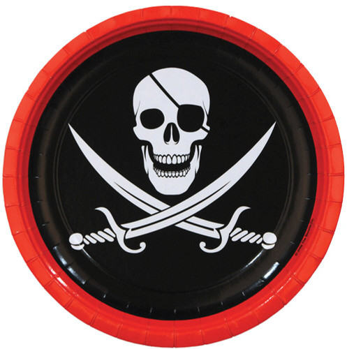 PIRATE PLATES 9in 8 PCS