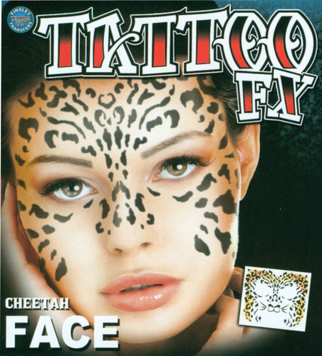 FACE TATTOO CHEETAH FACE