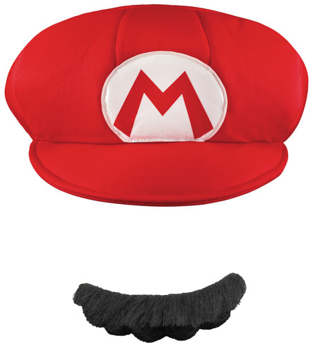 MARIO ADULT HAT AND MUSTACHE