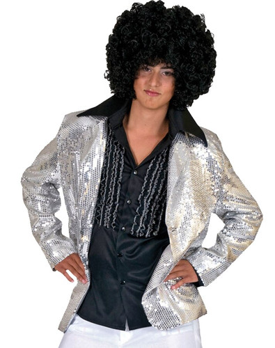 DISCO JACKET SILVER ADULT SMAL