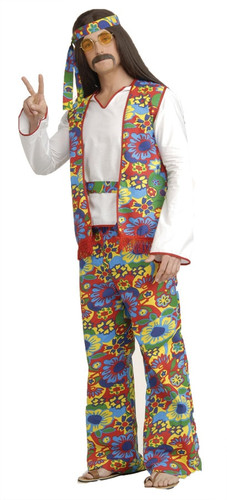 HIPPIE MAN ADULT COSTUME PLUS