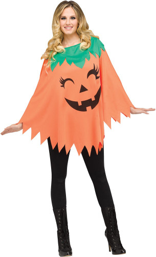 PUMPKIN PONCHO ADULT